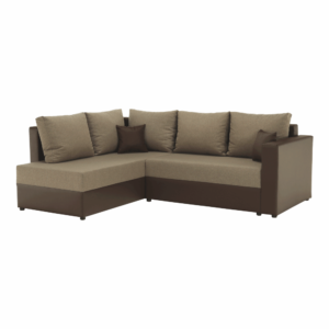 colţar colţ, piele eco maro/material maro deschis, LUNETA