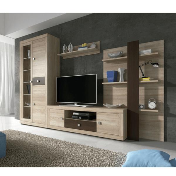 Mobilier living, stejar sonoma/maro lavă foarte mat, BURGAS