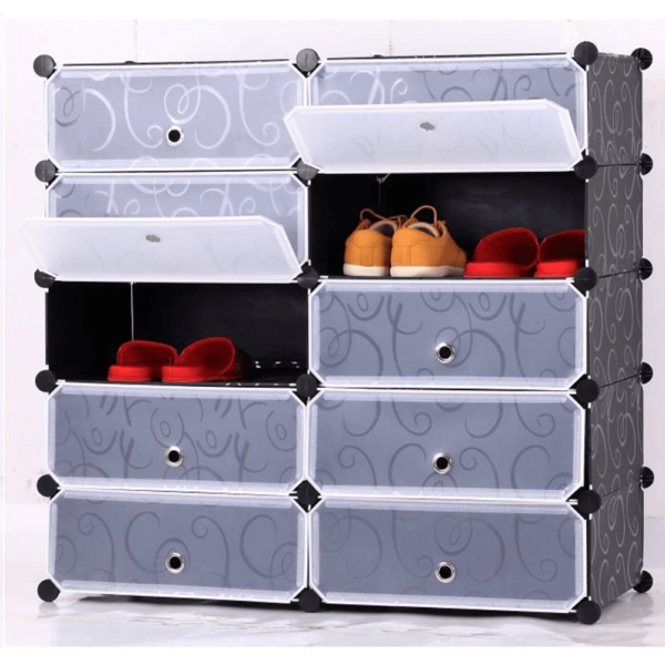 Organizator de pantofi, din plastic / metal, negru, BEKIM TYP 2