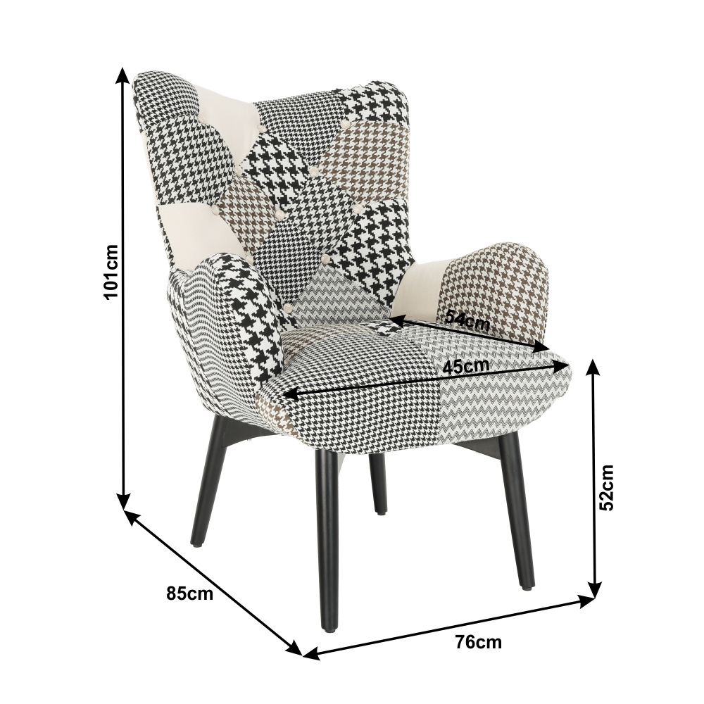 Fotoliu, material patchwork, PEPITO NEW TYP 4