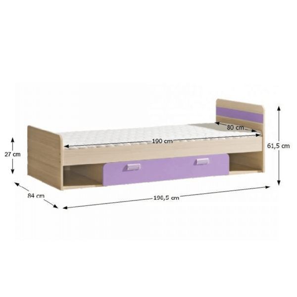 Set pat, frasin/violet,80x190, EGO L13