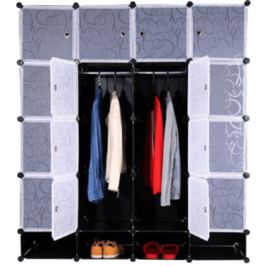 Dulap garderobă, plastic, negru, RODAN TYP 2