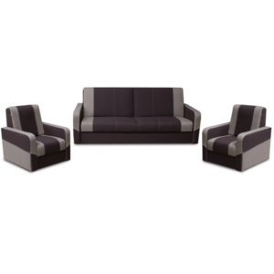 Set de canapele 3+1+1, ciocolatiu/maro deschis, HUGOR