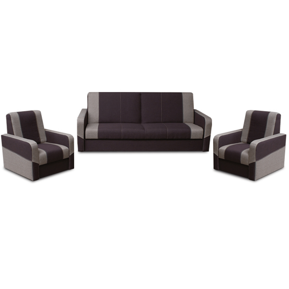 Set de canapele 3+1+1, ciocolatiu/maro deschis, HUGOR