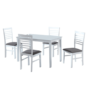 Set de bucătărie, MDF alb/textil gri, BRISBO 1+4