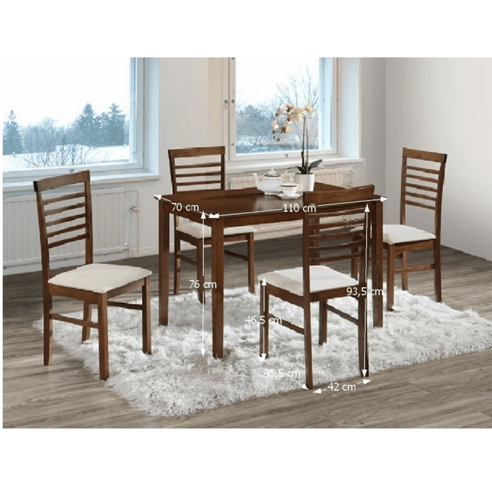 Set dining, MDF nuc/material bej, BRISBO 1+4