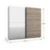 Dulap cu oglindă, stejar sonoma închis, BETINO BX-72