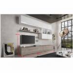 Dulap sufragerie, MDF/DTD laminat, stejar nelson/alb HG, SOFI