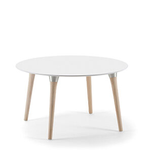 Masa joasa rotunda cadru lemn fag si blat din HPL cu diametru 90 cm Spring 1655 T04