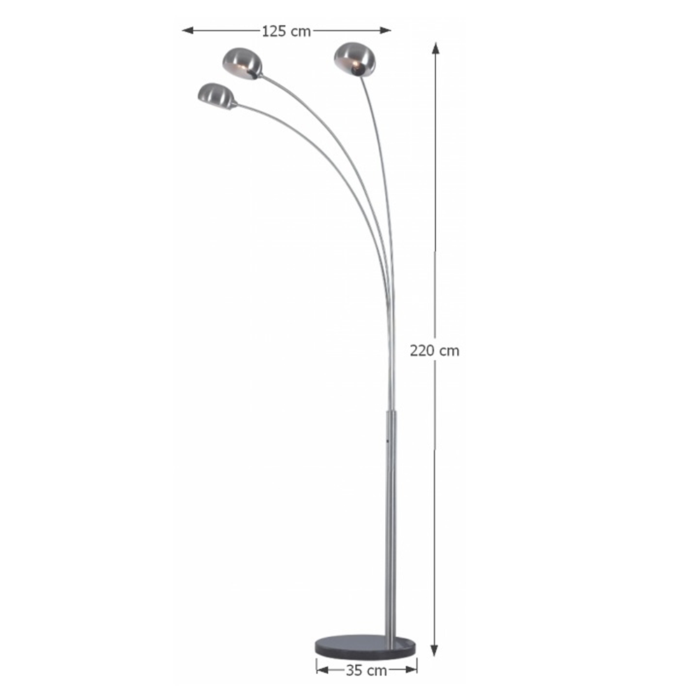 Lampă pe picior, metal gri/marmură, CINDA TYP 1 YF04-3