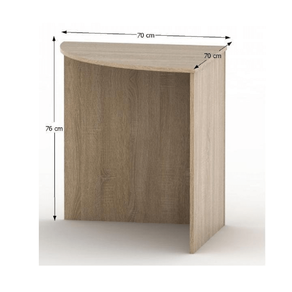 Masă de colţ rotundă, stejar sonoma, TEMPO ASISTENT NEW 024