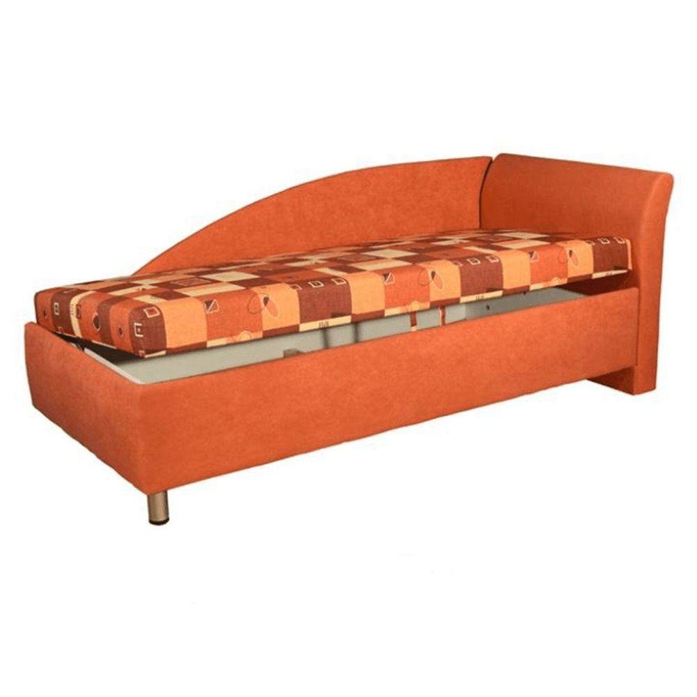 Pat cu spaţiu pt. depozitare, drept, sendvici, 90x200, PERLA