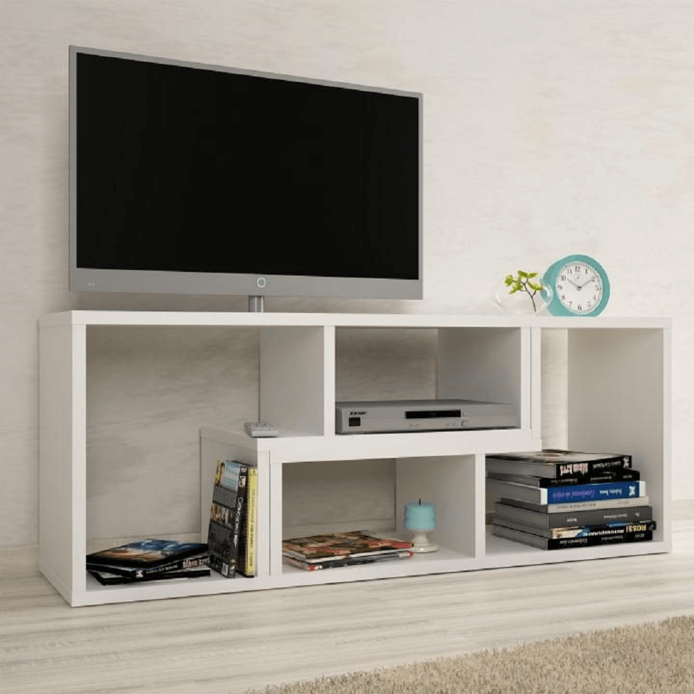 Etajeră multifuncţională, alb, VARIO