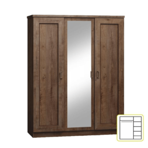 Dulap şifonier cu poliţe, stejar lefkas, TEDY Typ T15