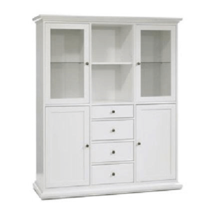 Vitrină 79865/77828, PAL înfoliat/MDF lăcuit, alb, PARIS