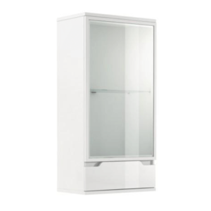 Vitrină suspendată, alb/alb cu extra luciu HG, ADONIS AS 08