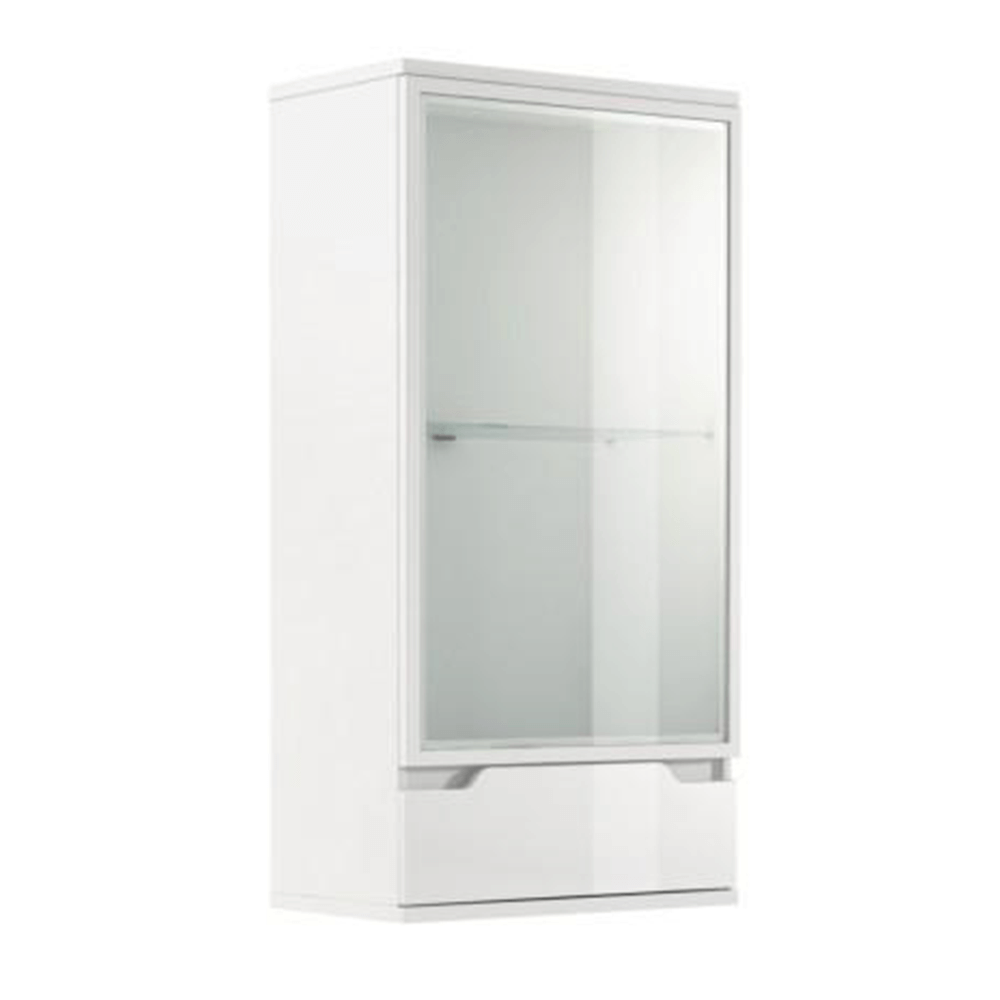 Vitrină suspendată, alb/alb cu extra luciu HG, ADONIS AS 08