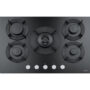 Plita incorporabila Franke Maris Free FHMF 755 4G DC C 106.0541.752, Gaz, 5 arzatoare, Arzator dubla coroana, Aprindere electrica integrata, Dispozitiv de siguranta, Gratare de fonta, Latime 75 cm, Negru
