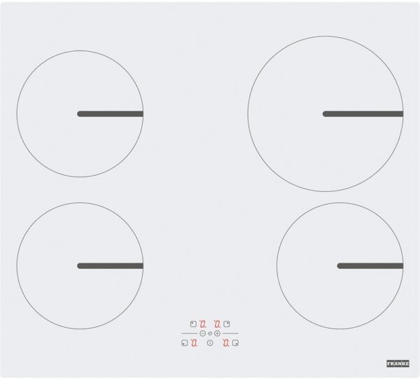 Plita incorporabila Franke Smart FHSM 604 4I WH, 4 zone inductie, 58 x 52 cm, Touch Control, Sticla alba