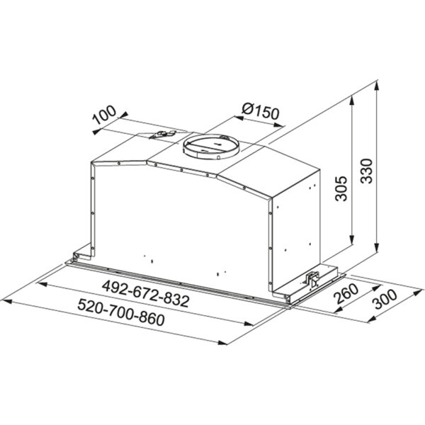 Hota incorporabila Franke Box Plus LED FBI 737 XS 110.0442.944, Tip caseta, Capacitate 690 m3/H (intensiv, mod evacuare), 3 viteze+intensiv, Comanda Soft touch, Latime 70 cm, Inox Satinat