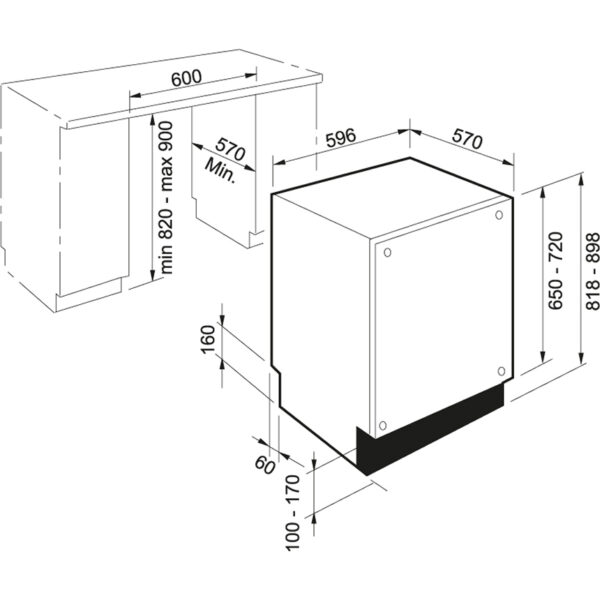 Masina de spalat vase incorporabila Franke FDW 614 D7P DOS A++ 117.0568.962, 14 seturi, 7 programe, Pornire intarziata, Incarcare la jumate, Buton 3-in-1, Afisaj digital, Protectie scurgere apa, 60 cm, Clasa A++