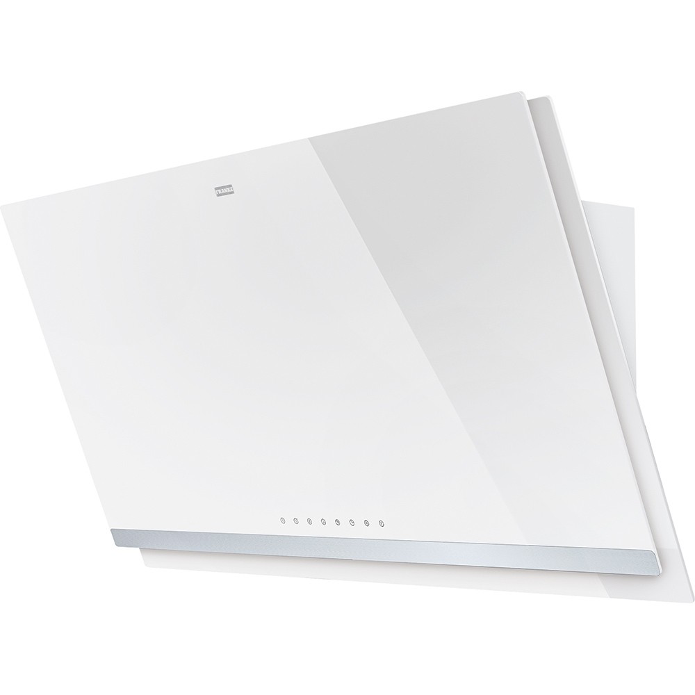 Hota Franke Crystal FCRV 908 WH 330.0536.840, Decorativa ecran, Capacitate 730 m3/H (intensiv, mod evacuare), 3 viteze+intensiv, Touch control, Functie oprire automata, Latime 90 cm, Alb