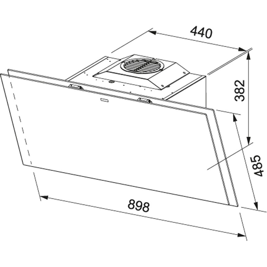 Hota Franke Crystal FCRV 908 WH 330.0536.840, Decorativa ecran, Capacitate 730 m3/H (intensiv, mod evacuare), 3 viteze+intensiv, Touch control, Functie oprire automata, Latime 90 cm, Alb