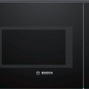 Cuptor cu microunde incorporabil Bosch Serie 6 BFL554MB0, 25 l, 900 W, AutoPilot7, 5 trepte de putere, LCD, TouchControl si buton retractabil, usa cu deschidere laterala (stânga), interior inox, sticla neagra