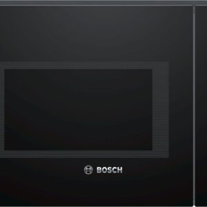 Cuptor cu microunde incorporabil Bosch Serie 6 BFL554MB0, 25 l, 900 W, AutoPilot7, 5 trepte de putere, LCD, TouchControl si buton retractabil, usa cu deschidere laterala (stânga), interior inox, sticla neagra