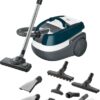 Aspirator Bosch BWD41720, Umed/uscat, 1700 W, 5 L/2.5 L, Filtru EPA lavabil, Perie parchet, Duze de spălare, Set de spălare, 2 accesorii, Turcoaz