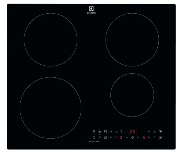 Plita incorporabila cu inductie Electrolux CIR60430CB, 4 zone de gatit, Touch control, Booster, Blocare copii, Conectivitate hota, Oprire automata, 59 cm, Negru