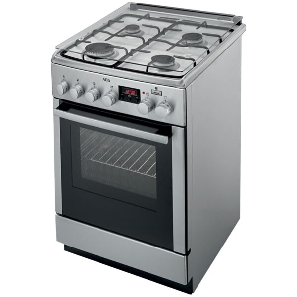 Aragaz mixt AEG CKB56400BX, 4 arzatoare gaz, Cuptor electric multifunctional, 58 L, PlusSteam, Inox