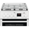 Aragaz AEG CKB56401BW, Mixt, 4 arzatoare gaz, Cuptor electric multifunctional (11 functii), SteamBake-gatire cu abur, 50x60 cm, Grill, 58 L, Alb