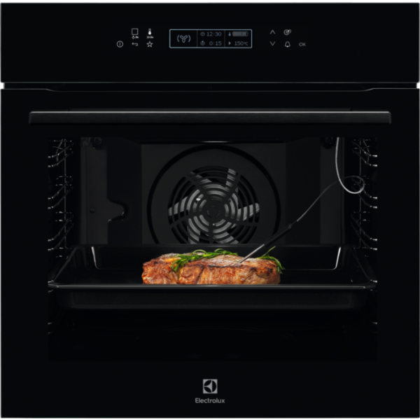 Cuptor incorporabil multifunctional Electrolux SenseCook COE7P31B, 72L, 11 functii gatire, Autocuratare pirolitica, Sonda temperatura, Afisaj LCD, Grill, Clasa A+, Negru