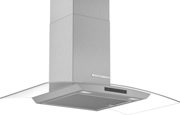 Hota Bosch Serie 4 DWA96DM50, Semineu arcada, 90 cm, max 580 m3/h, TouchControl si afisaj electronic, 3 trepte de putere + Intensiv, Inox + sticla