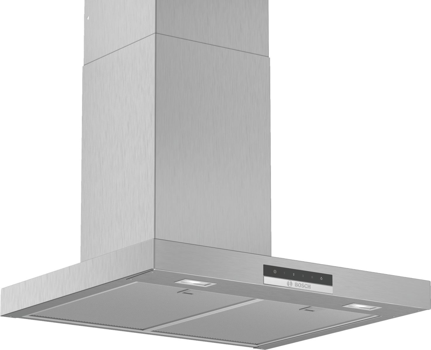Hota Bosch Serie 4 DWB66DM50, Semineu dreapta, 60 cm, max 580 m3/h, TouchControl si afisaj electronic, 3 trepte de putere + Intensiv, Inox