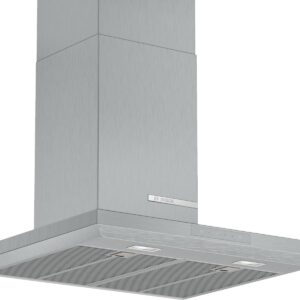 Hotă semineu dreaptă Bosch Serie 6 DWB67LM50, Capacitate 646 m³/h (intensiv, mod evacuare), 3 viteze + intensiv, TouchControl, Filtru metalic lavabil, 60 cm, Inox