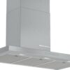 Hotă semineu dreaptă Bosch Serie 6 DWB97CM50, Capacitate 721 m³/h (intensiv, mod evacuare), 3 viteze + intensiv, TouchControl, Filtru metalic lavabil, 90 cm, Inox