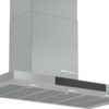 Hotă semineu dreaptă Bosch Serie 6 DWB98JQ50, Capacitate 843 m³/h (intensiv, mod evacuare), 3 viteze + 2 intensiv, TouchControl, Senzor pentru calitatea aerului, Funcţie DimmLight, 90 cm, Inox