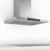 Hotă semineu dreaptă Bosch Serie 6 DWB98JQ50, Capacitate 843 m³/h (intensiv, mod evacuare), 3 viteze + 2 intensiv, TouchControl, Senzor pentru calitatea aerului, Funcţie DimmLight, 90 cm, Inox