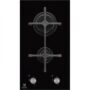 Plita incorporabila Electrolux Domino EGC3322NVK, Gaz pe sticla,2 arzatoare, Aprindere electrica integrata, Control cu butoane frontal, Dispozitiv siguranta, Gratar fonta, 30 cm, Neagra