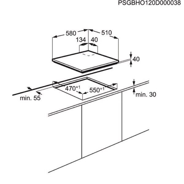 Plita incorporabila Electrolux EGE6182NOK , Mixta; 4 zone de gatit (3 zone gaz si 1 zona vitroceramica); Aprindere electrica integrata; Control cu butoane lateral; Dispozitiv siguranta;Gratare de fonta; 60 cm; Neagra