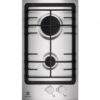 Plita incorporabila Electrolux Domino EGG3322NVX, 2 arzatoare gaz, Aprindere electrica integrata, Gratar de fonta, 30 cm, Inox