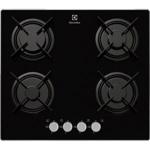 Plita incorporabila Electrolux EGT6242NVK, 60 cm, Gaz, 4 arzatoare, aprindere, sticla neagra