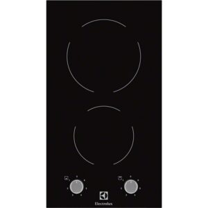 Plita incorporabila Electrolux Domino EHF3920BOK , Vitroceramica ; 2 zone de gatit; Control cu butoane frontal; 30 cm; Neagra