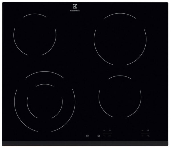 Plita incorporabila Electrolux EHF6241FOK , Vitroceramica, 4 zone de gatit (1 zona dubla), Control touch, 60 cm, Neagra