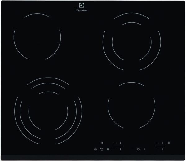 Plita incorporabila Electrolux EHF6343FOK , Vitroceramica; 4 zone de gatit (1 zona dubla si 1 zona tripla ); Control touch; 60 cm; Neagra