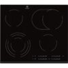 Plita incorporabila Electrolux Vitroceramic EHF6547FXK, 4 zone electrice, Oval zone, Circuit triplu rotund, 60 cm, Sticla neagra