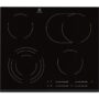 Plita incorporabila Electrolux Vitroceramic EHF6547FXK, 4 zone electrice, Oval zone, Circuit triplu rotund, 60 cm, Sticla neagra