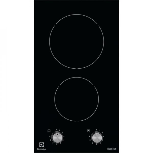 Plita incorporabila Electrolux Domino EHH3920BVK, Inductie; 2 zone de gatit; Control cu butoane frontal; 30 cm; Sticla neagra